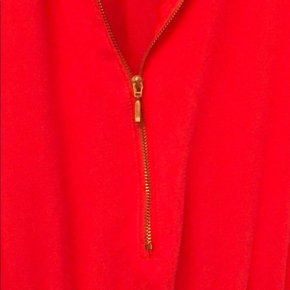 Coral v-neck sundress, drawstring & zipper, size M - Picture 4 of 6